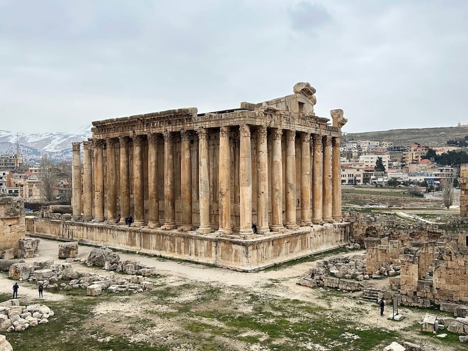 view on the Temple of Bacchus